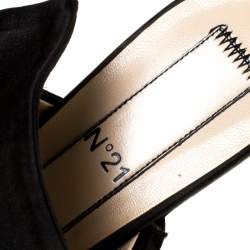 N21 Black Satin Knot Flat Mules Size 35.5