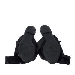 N21 Black Satin Knot Flat Mules Size 37.5