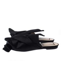 N21 Black Satin Knot Flat Mules Size 37.5