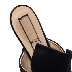 N21 Black Satin Knot Flat Mules Size 37.5