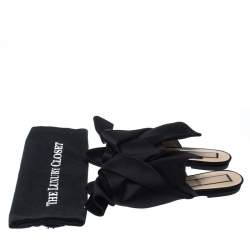 N21 Black Satin Knot Flat Mules Size 37.5
