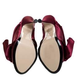 N°21 Burgundy Satin Ronny Pleated Mules Size 37