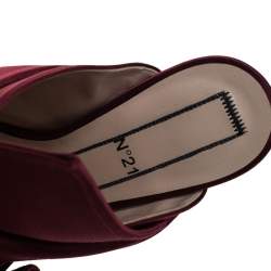N°21 Burgundy Satin Ronny Pleated Mules Size 37