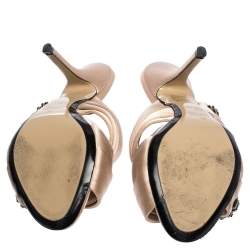 Pre Owned N21 Beige Satin Embellished Cipria Mule Sandals Size 36