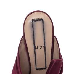 N21 Burgundy Satin Raso Knot Peep Toe Mules Size 40