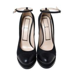 N21 Black/Purple Suede And Leather Block Heel Ankle Strap Sandals Size 38.5