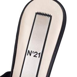 N21 Black Satin Knot Pointed Toe Heel Slippers Size 40