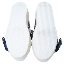 N21 Blue Polka Dot Satin Knotted Slip on Sneakers Size 38