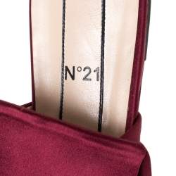 N21 Burgundy Satin Knot Flat Slides Size 40