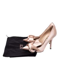 N21 Beige Satin Knot Pointed Toe Pumps Size 39