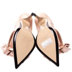 N21 Beige Satin Knot Pointed Toe Pumps Size 39