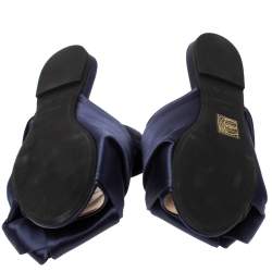 N°21 Blue Satin Knot Flat Mules Size 36
