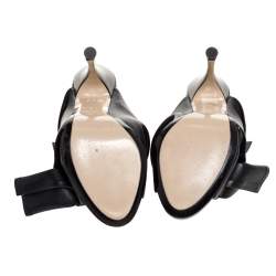 Pre Owned N°21 Black Leather Ronny Pleated Mules Size 38