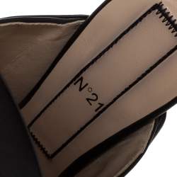 Pre Owned N°21 Black Leather Ronny Pleated Mules Size 38