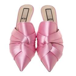 N21 Pink Satin Knot Pointed Toe Mules Size 40