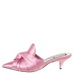 N21 Pink Satin Knot Pointed Toe Mules Size 40