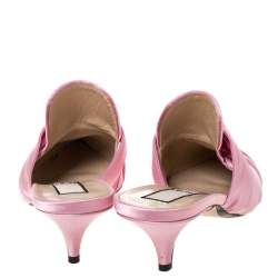 N21 Pink Satin Knot Pointed Toe Mules Size 40