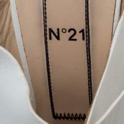 Pre Owned صندل سلايد إن21 "روني" مزين طيات جلد أبيض مقاس 38