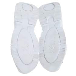 Pre Owned N°21 White/Green Leather and Mesh Billy Sneakers Size 36