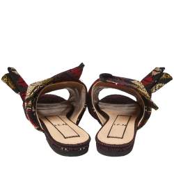  N21 Multicolor Embroidered Fabric Knot Flat Slides Size 36
