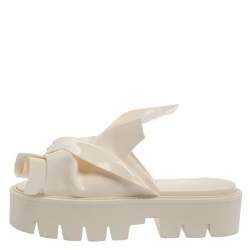 مملوكة مسبقًا  N21 X Kartell White PVC Knot Platform Slides Size 39