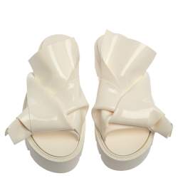 مملوكة مسبقًا  N21 X Kartell White PVC Knot Platform Slides Size 39