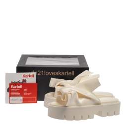 مملوكة مسبقًا  N21 X Kartell White PVC Knot Platform Slides Size 39