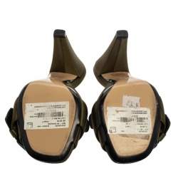 مملوكة مسبقًا N21 Green Satin  Slip On Mule Sandals Size 37.5