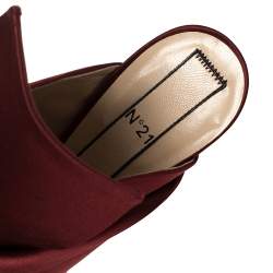 N°21 Burgundy Satin Ronny Pleated Mules Size 41