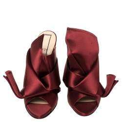 N°21 Burgundy Satin Ronny Pleated Mules Size 41