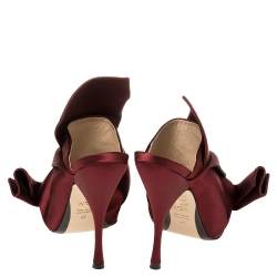 N°21 Burgundy Satin Ronny Pleated Mules Size 41