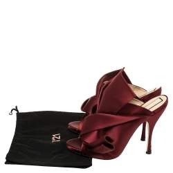 N°21 Burgundy Satin Ronny Pleated Mules Size 41