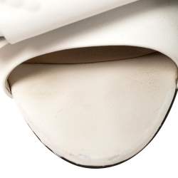 N21 White Leather Knot Flat Mules Size 38