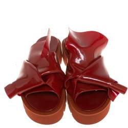 Pre Owned N21 X Kartell Red Rubber Knot Platform Slides Sandals Size 40