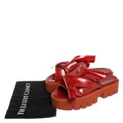 Pre Owned N21 X Kartell Red Rubber Knot Platform Slides Sandals Size 40