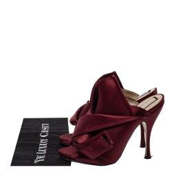 Pre Owned N°21 Burgundy Satin Ronny Pleated Mules Size 39