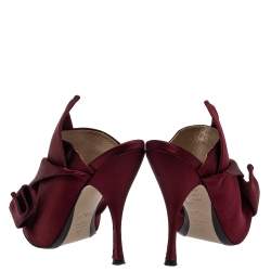 Pre Owned N°21 Burgundy Satin Ronny Pleated Mules Size 39