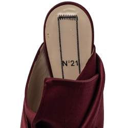 Pre Owned N°21 Burgundy Satin Ronny Pleated Mules Size 39