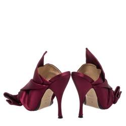 N°21 Burgundy Satin Ronny Pleated Mules Size 37