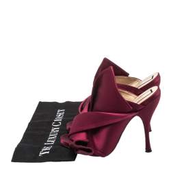 N°21 Burgundy Satin Ronny Pleated Mules Size 37