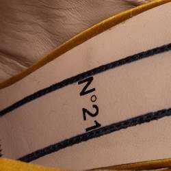 Nº21  Yellow Satin Crystal Embellished Knot Mules Size 36.5