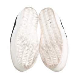 Pre Owned N21 Black Lace And Leather  Slip On Sneakers Size 38