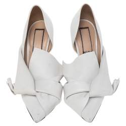 Pre Owned N21 White Leather Knot Pumps Size 35