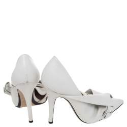 Pre Owned N21 White Leather Knot Pumps Size 35