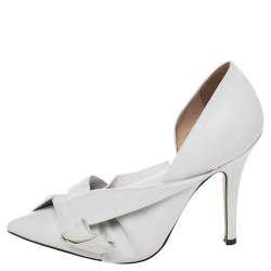 Pre Owned N21 White Leather Knot Pumps Size 35