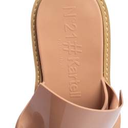 Nº21 X Kartell Beige PVC Knot Platform Slides Sandals Size 39