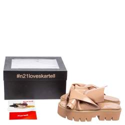 Nº21 X Kartell Beige PVC Knot Platform Slides Sandals Size 39