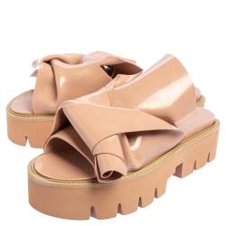 Nº21 X Kartell Beige PVC Knot Platform Slides Sandals Size 39