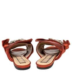 Pre Owned Nº21 Copper Satin Knot Mule Flats Size 39.5