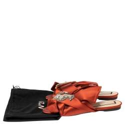 Pre Owned Nº21 Copper Satin Knot Mule Flats Size 39.5